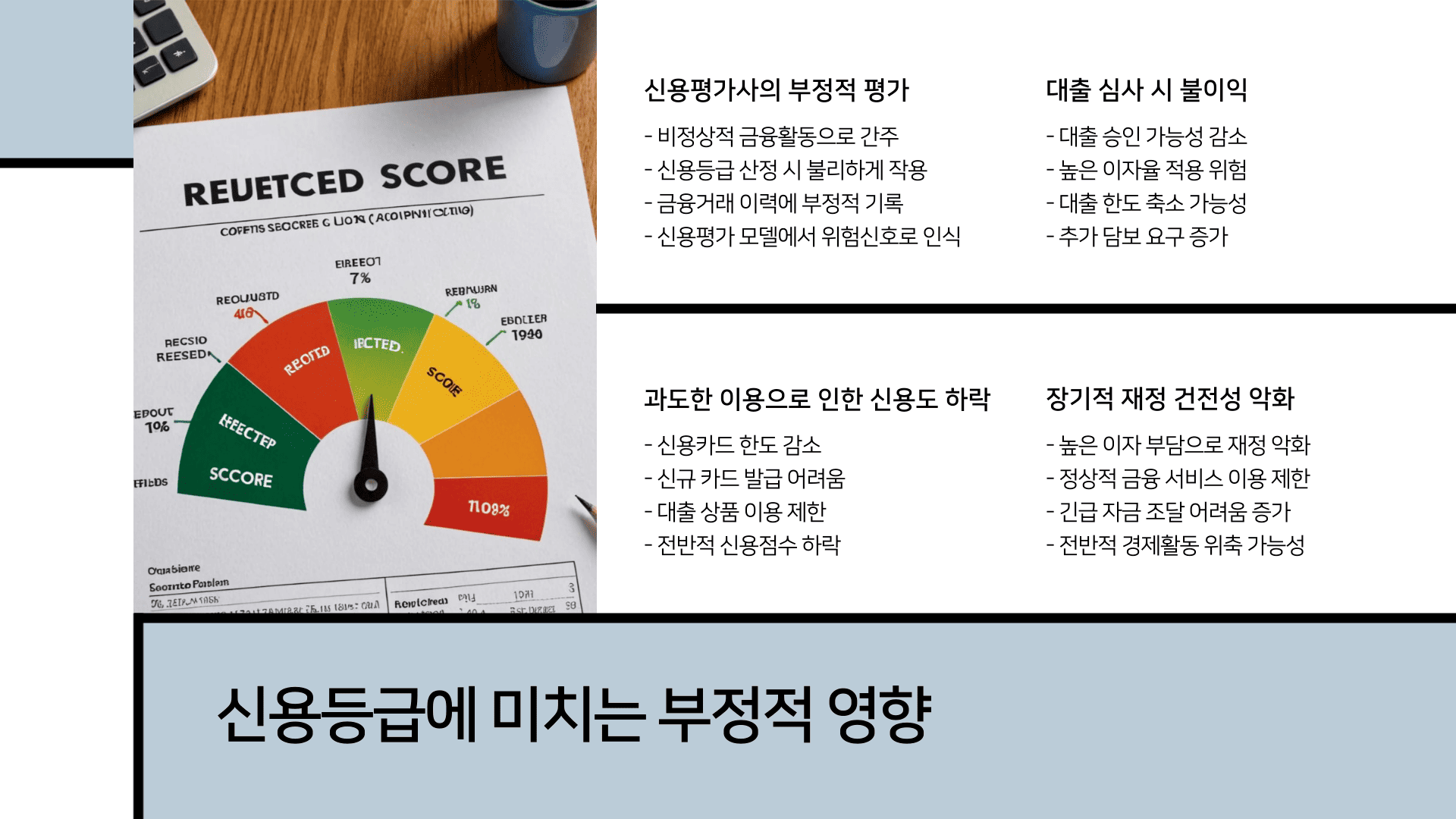 신용등급에 미치는 부정적 영향